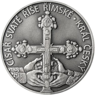 Náhled Reverzní strany - Karel IV., král a císař - 700. výročí narození stříbro patina